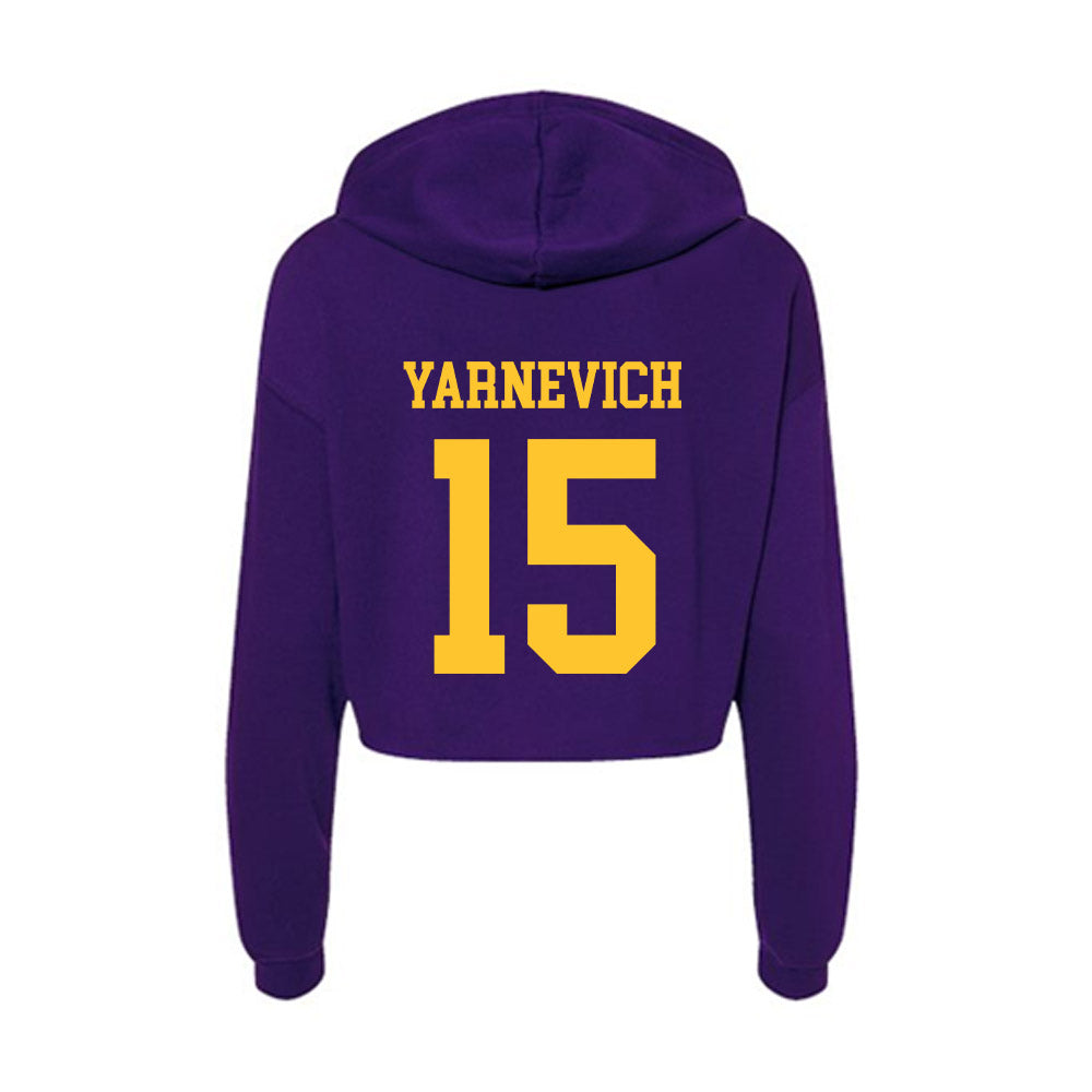 LSU - NCAA Women's Basketball : Meghan Yarnevich - Women's Crop Fleece Hoodie-1