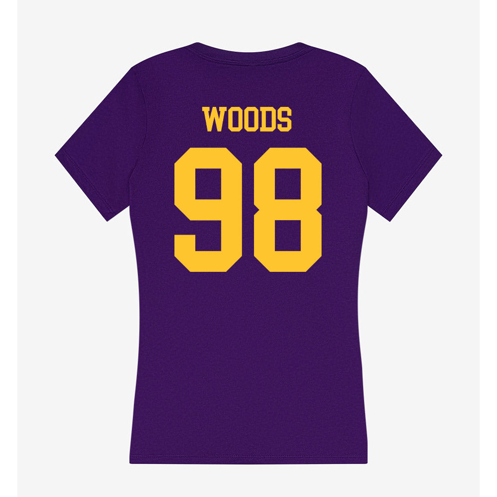 LSU - NCAA Football : Achilles Woods - Women's V-Neck T-Shirt-1