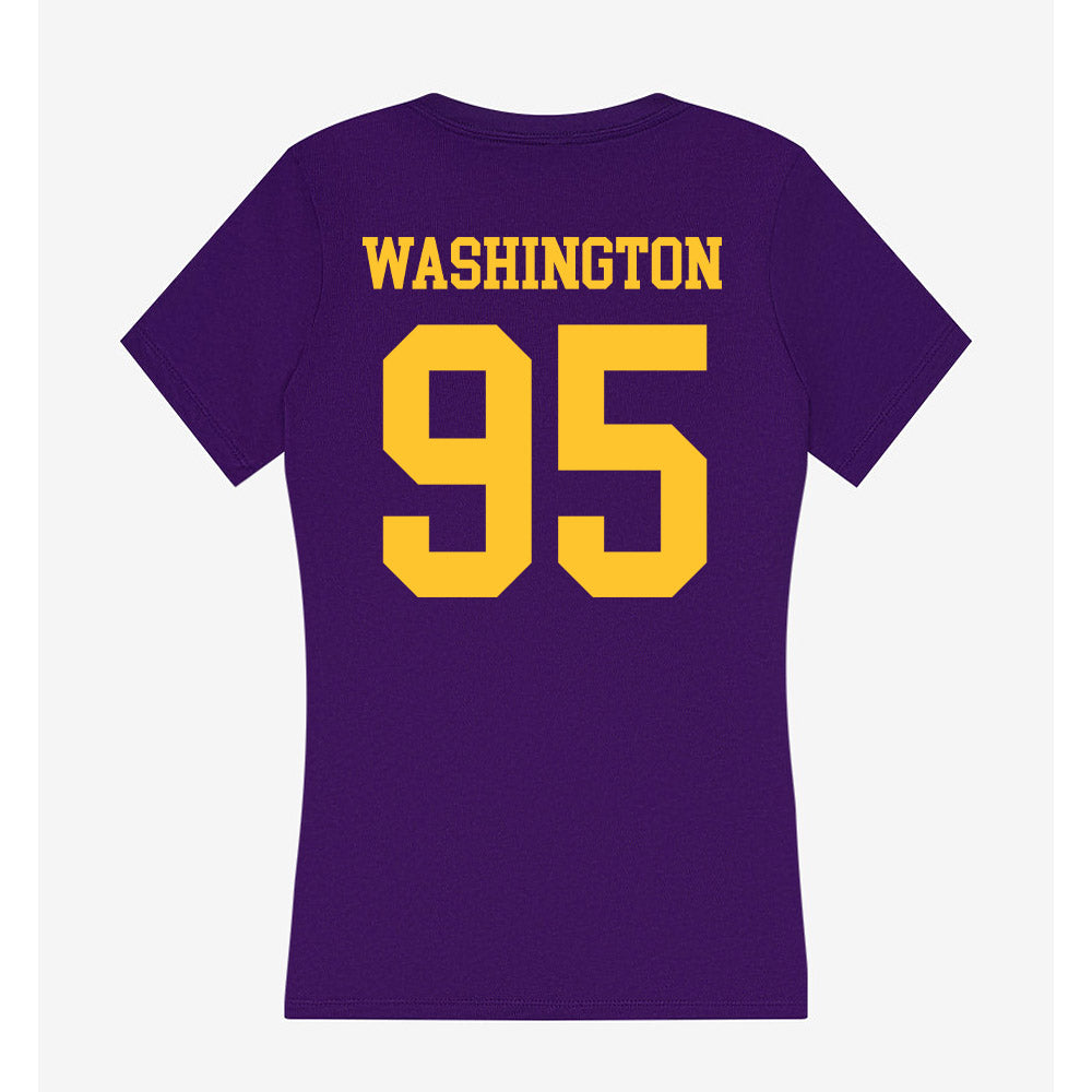 LSU - NCAA Football : Shone Washington - Women's V-Neck T-Shirt-1