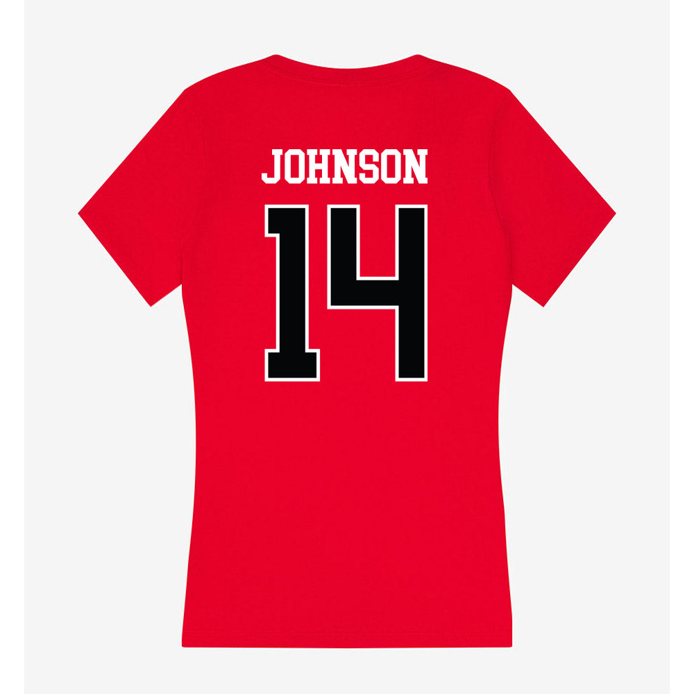 Rutgers - NCAA Football : RJ Johnson - Women's V-Neck T-Shirt-1