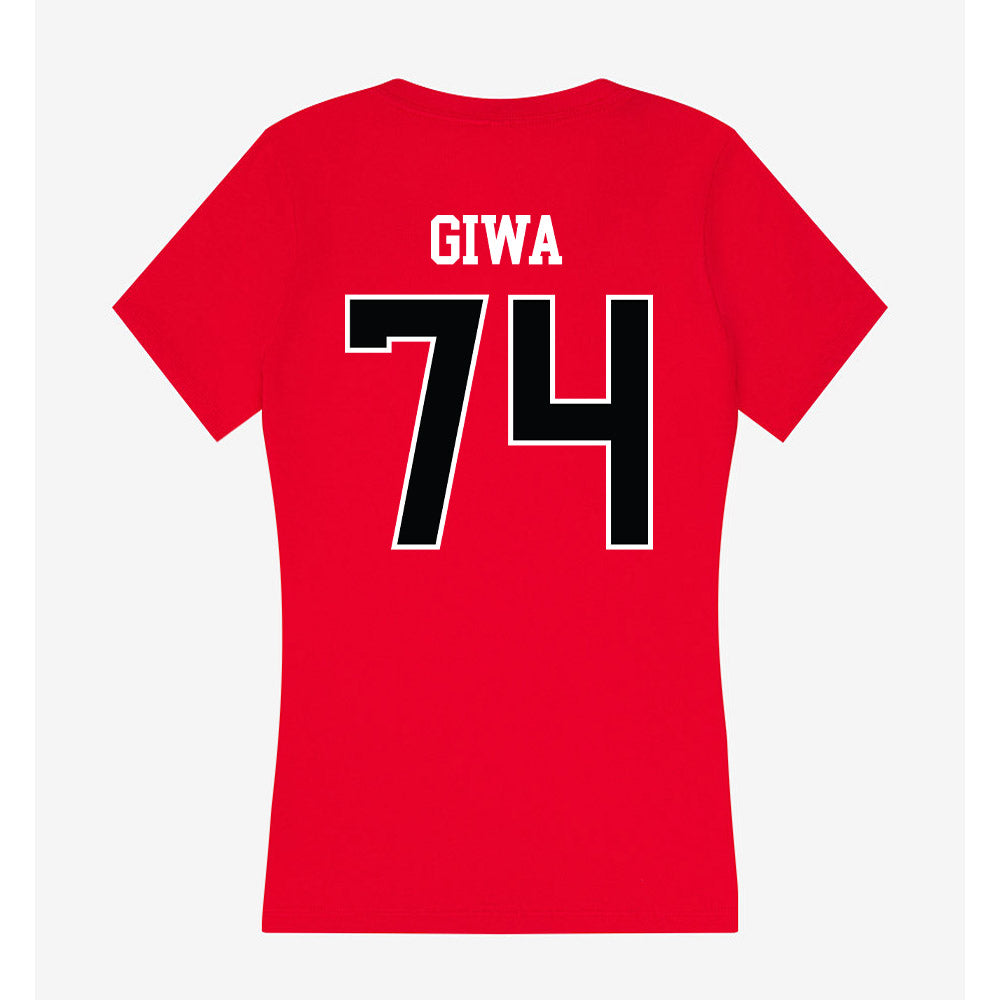 Rutgers - NCAA Football : Moshood Giwa - Women's V-Neck T-Shirt-1