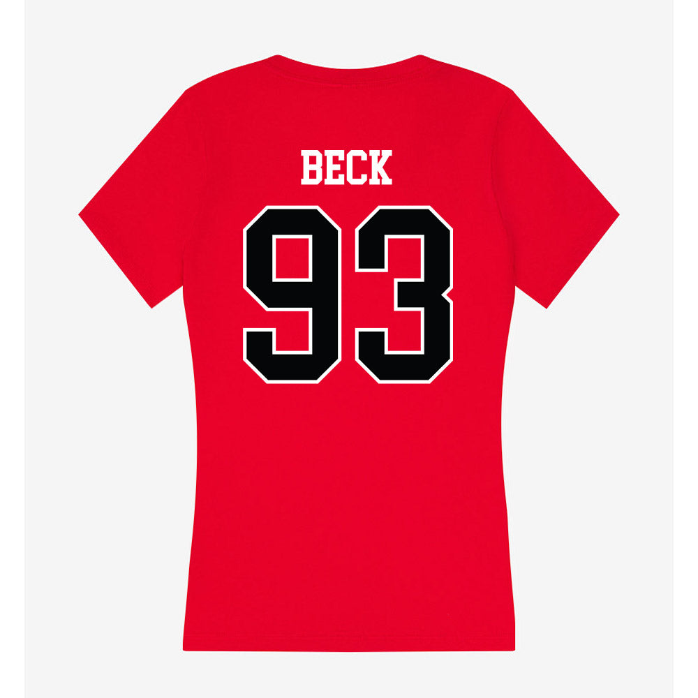 Rutgers - NCAA Football : Reece Beck - Women's V-Neck T-Shirt-1