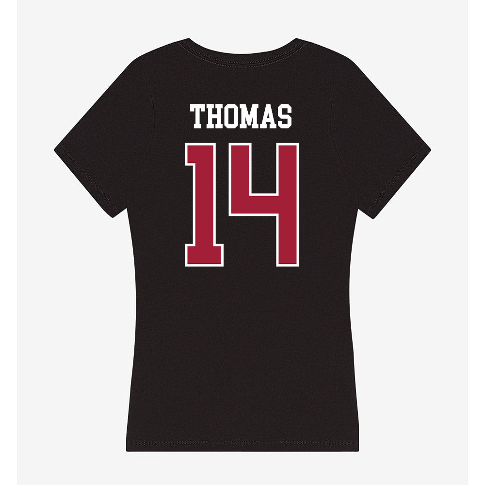 Oklahoma - NCAA Football : Elijah Thomas - Women's V-Neck T-Shirt-1