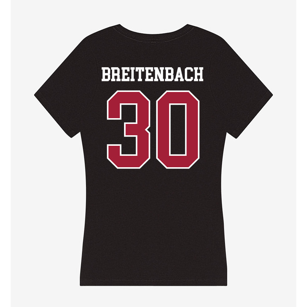 Oklahoma - NCAA Baseball : Finn Breitenbach - Women's V-Neck T-Shirt-1