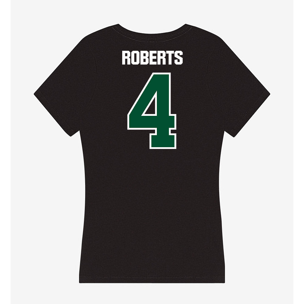 Miami - NCAA Women's Basketball : jasmyne roberts - Women's V-Neck T-Shirt-1