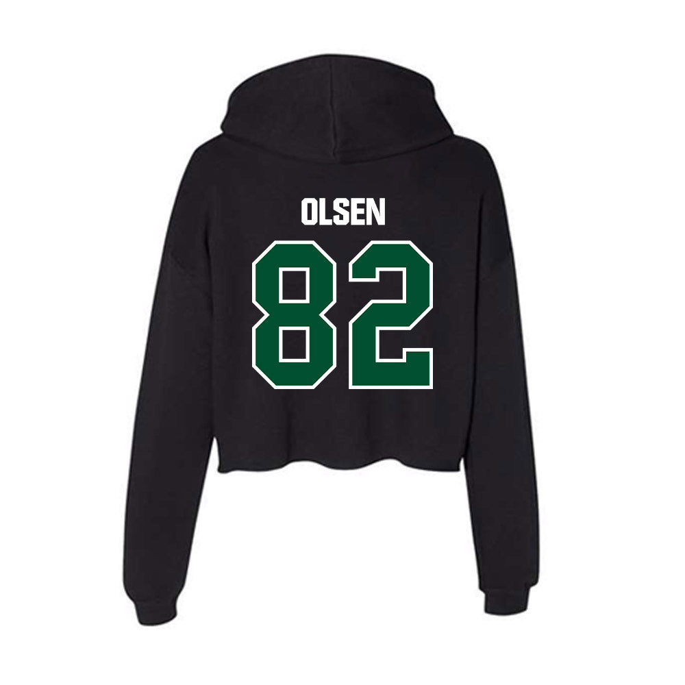 Miami - NCAA Football : Jack Olsen - Women's Crop Fleece Hooded Sweatshirt-1