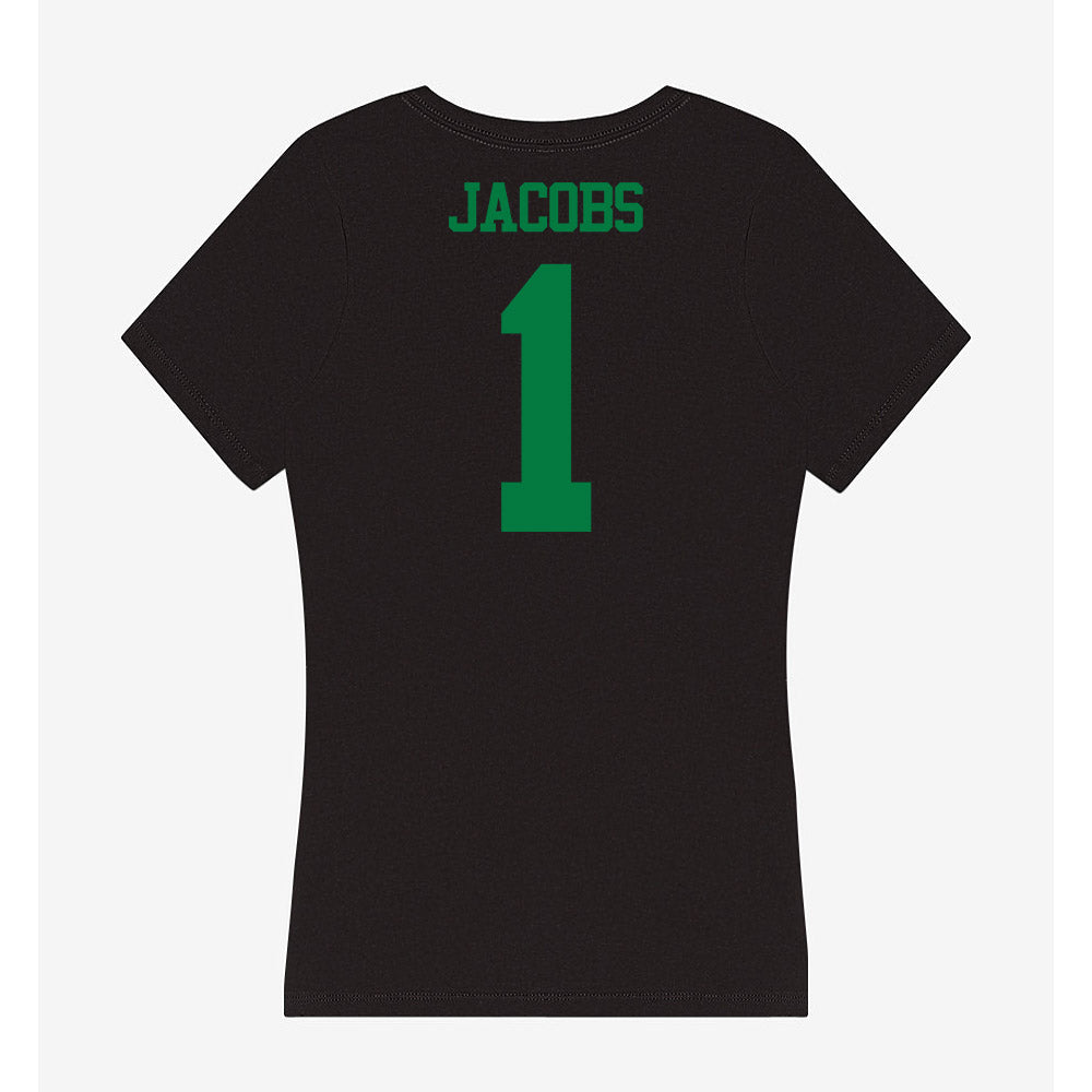 Oregon - NCAA Women's Basketball : Mia Jacobs - Women's V-Neck T-Shirt-1