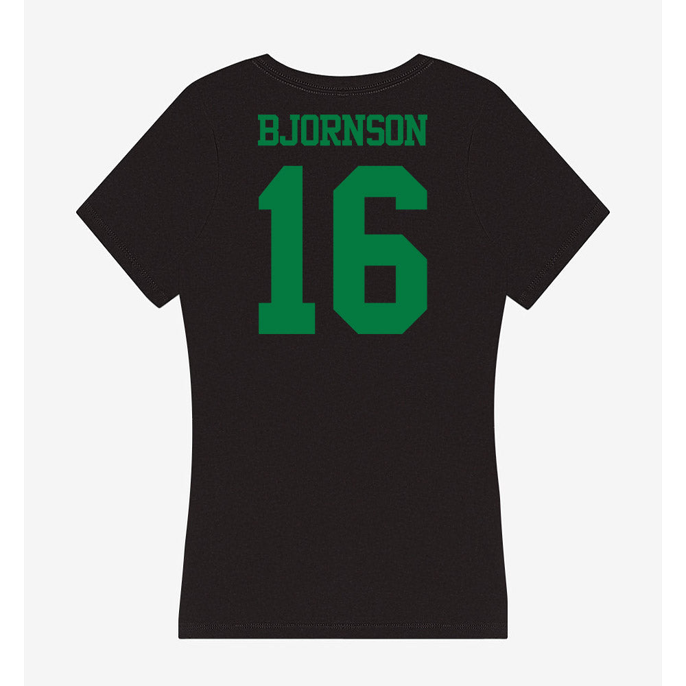 Oregon - NCAA Beach Volleyball : Hanna Bjornson - Women's V-Neck T-Shirt-1