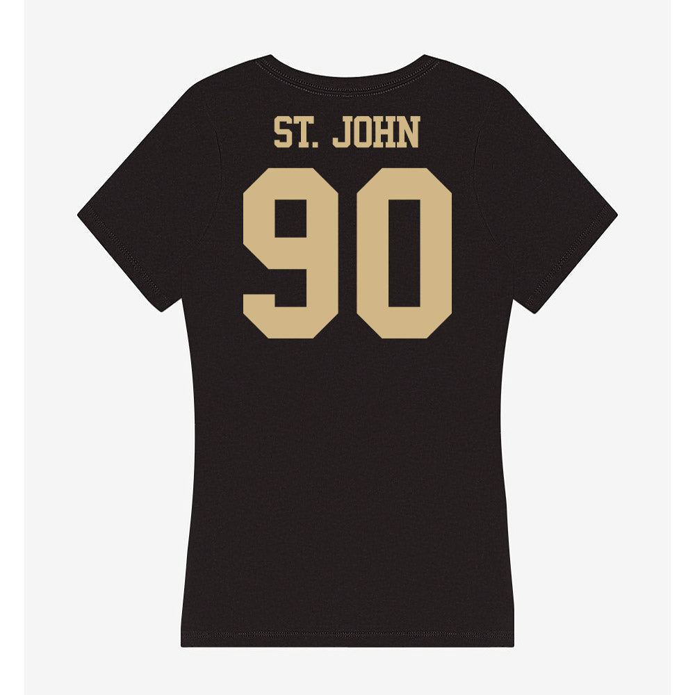 Purdue - NCAA Football : Elijah St. John - Women's V-Neck T-Shirt-1