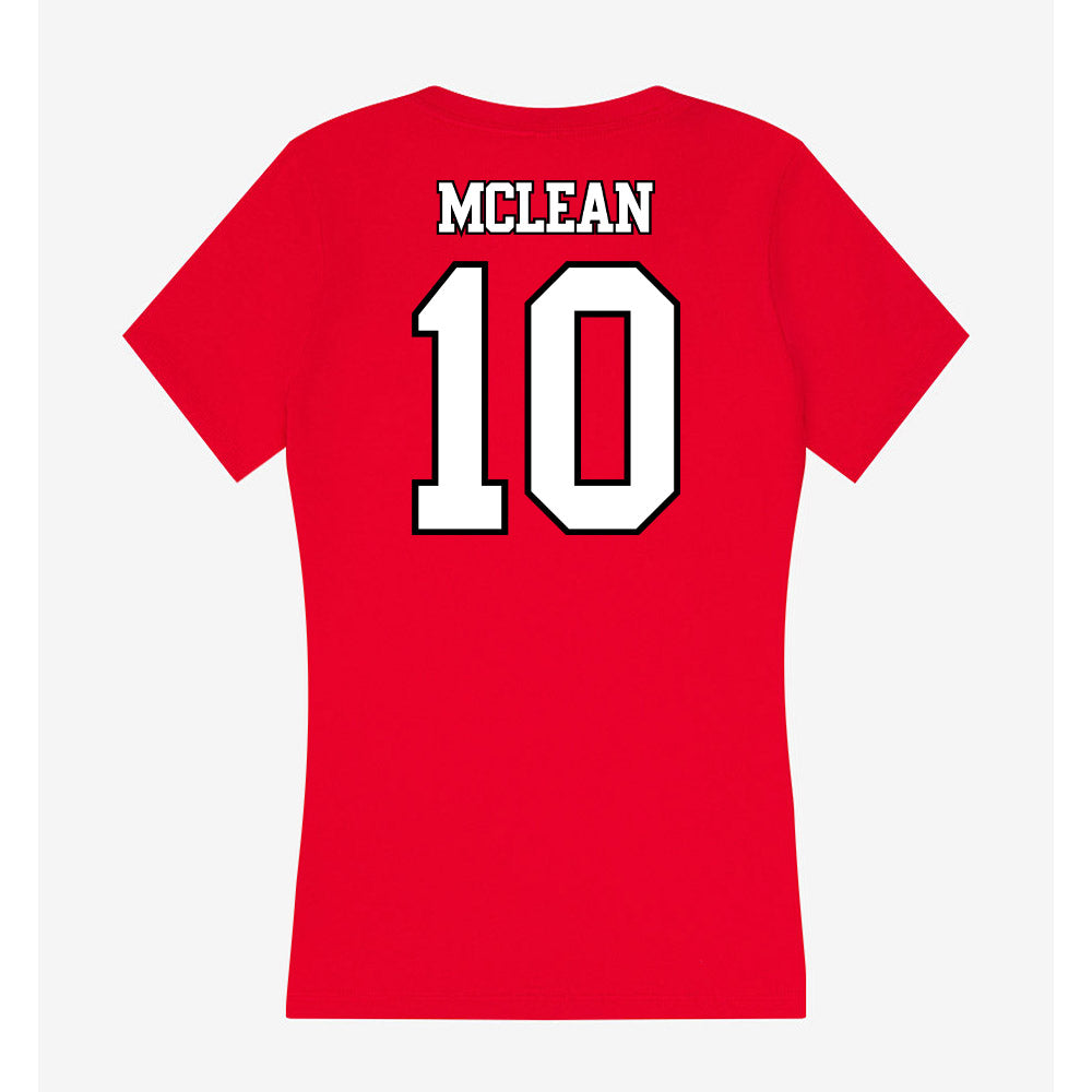 Maryland - NCAA Women's Basketball : Mir McLean - Women's V-Neck T-Shirt-1