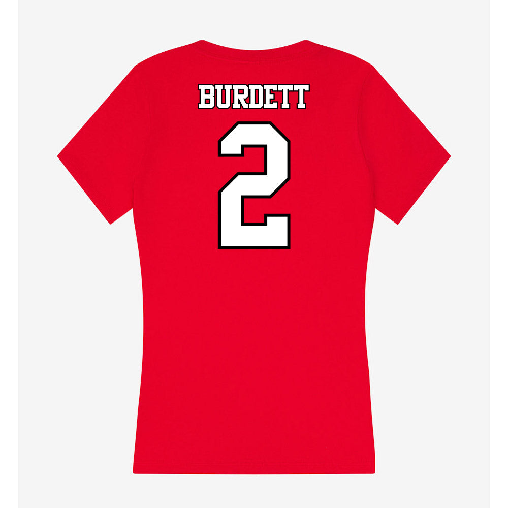 Maryland - NCAA Men's Soccer : Luke Burdett - Women's V-Neck T-Shirt-1