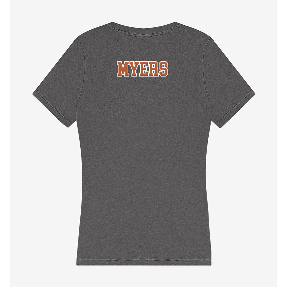 Texas - NCAA Women's Swimming & Diving : Ella Myers - Women's V-Neck T-Shirt-1