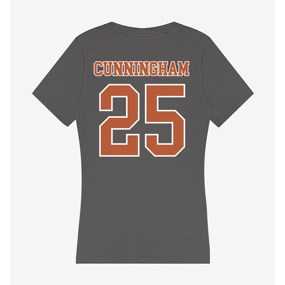 Texas - NCAA Women's Basketball : Breya Cunningham - Women's V-Neck T-Shirt-1