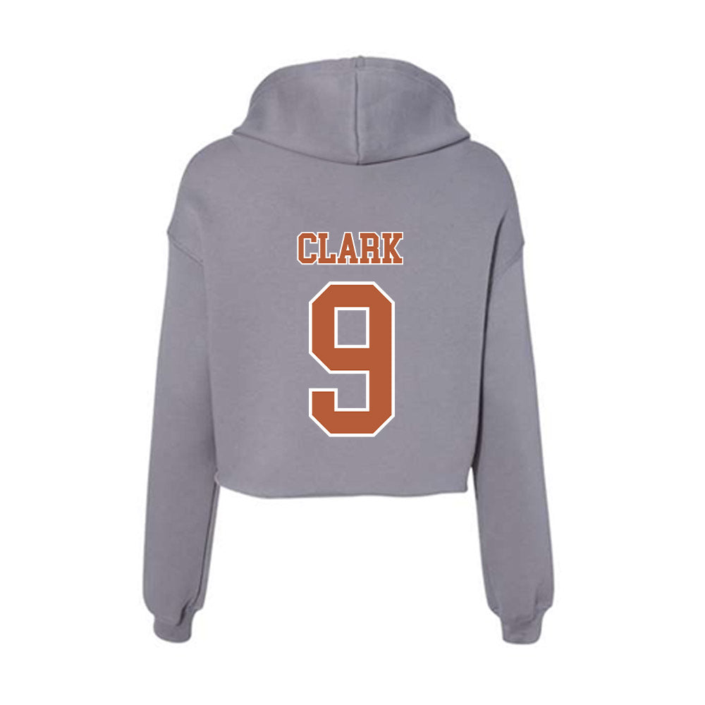 Texas - NCAA Men's Basketball : John Clark - Women's Crop Fleece Hoodie-1