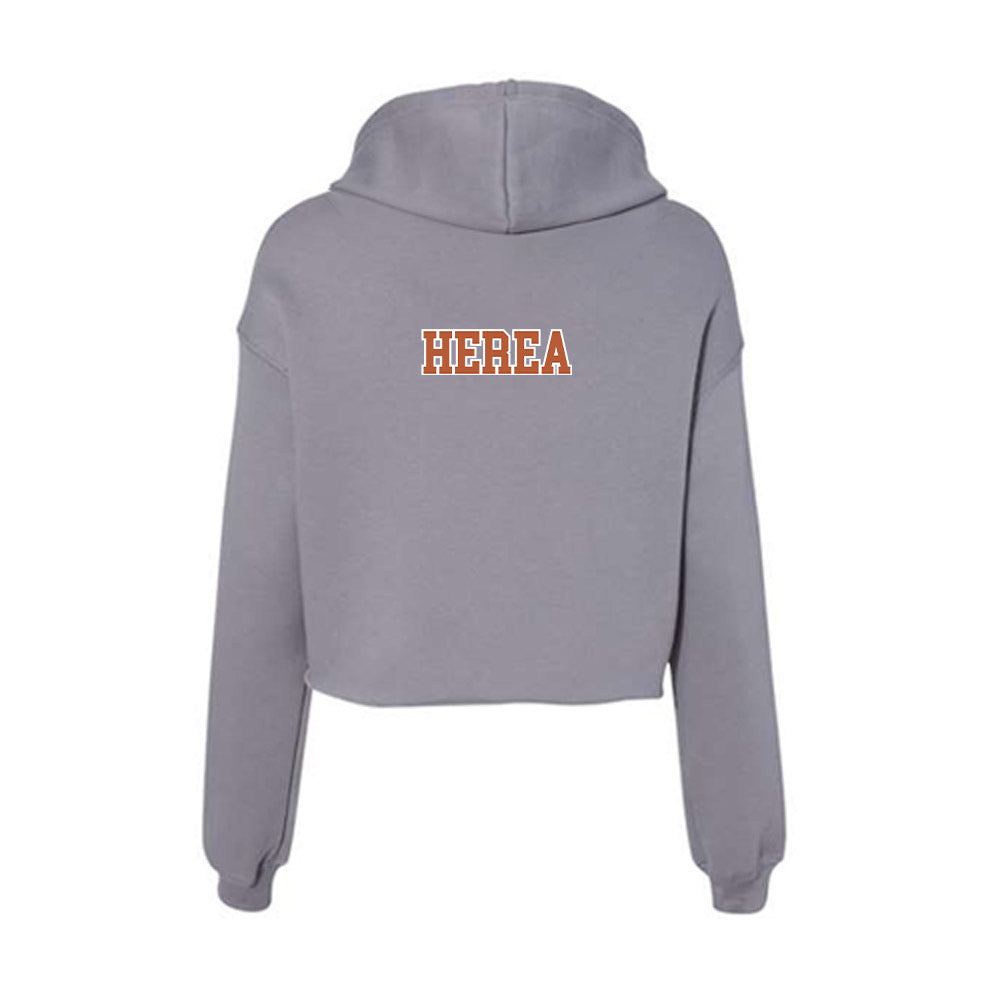 Texas - NCAA Women's Tennis : Carmen Herea - Women's Crop Fleece Hooded Sweatshirt-1