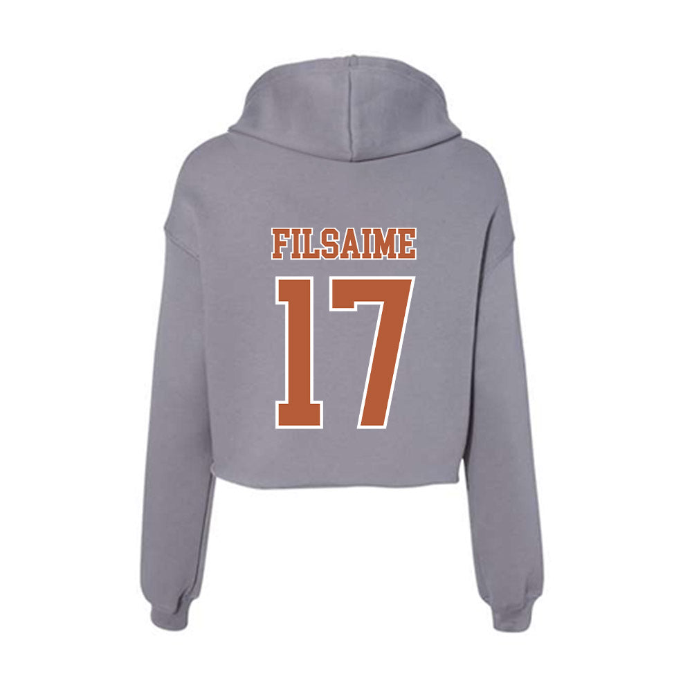 Texas - NCAA Football : Xavier Filsaime - Women's Crop Fleece Hoodie-1