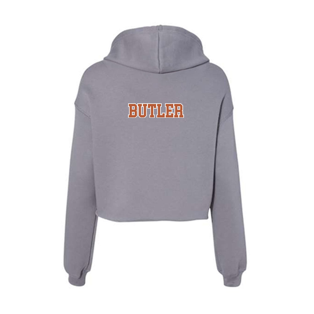Texas - NCAA Men's Track & Field : Xavier Butler - Women's Crop Fleece Hoodie-1