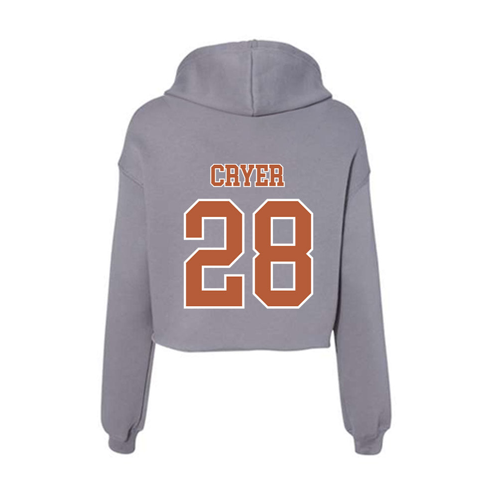 Texas - NCAA Football : Justin Cryer - Women's Crop Fleece Hoodie-1