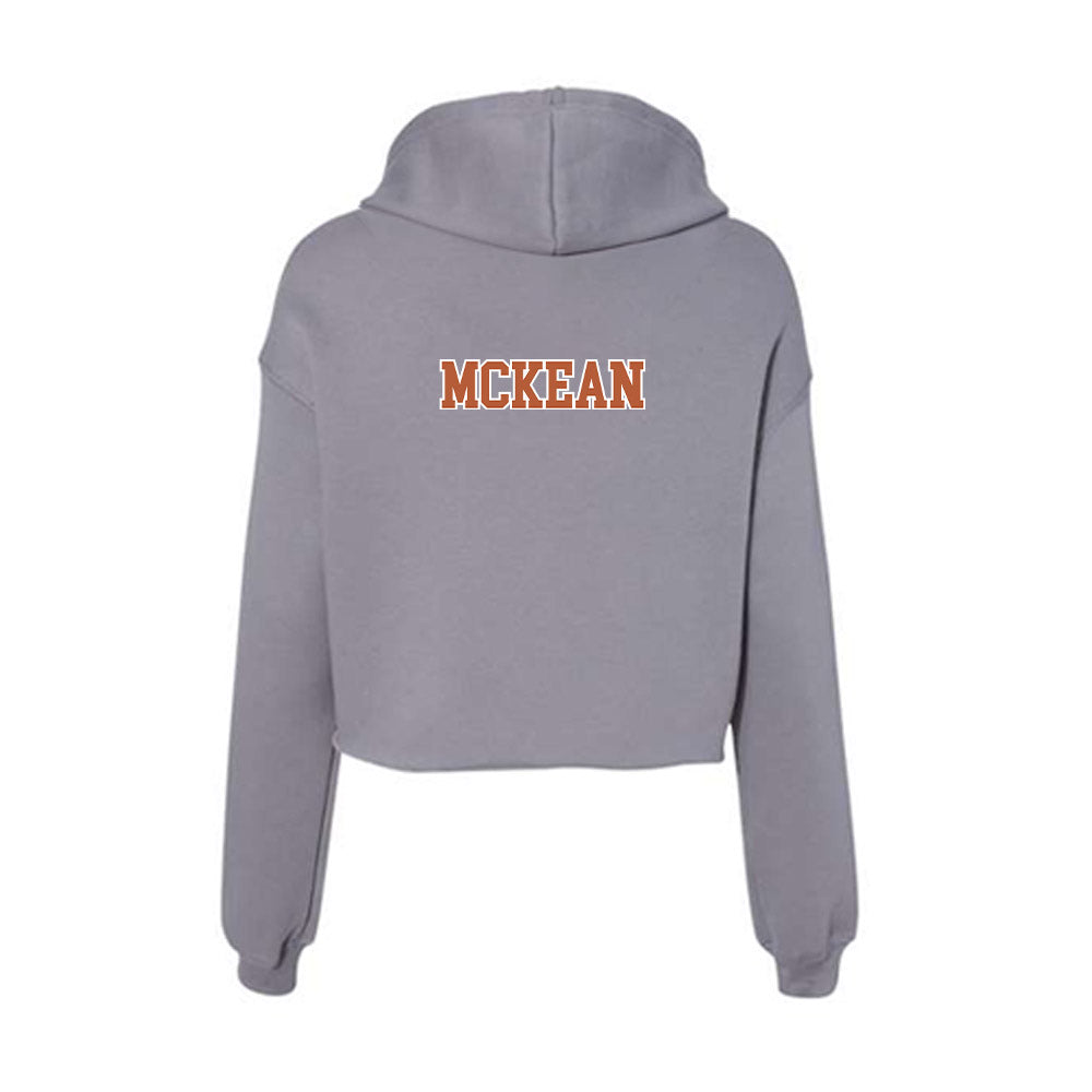 Texas - NCAA Men's Swimming & Diving : Campbell McKean - Women's Crop Fleece Hoodie-1