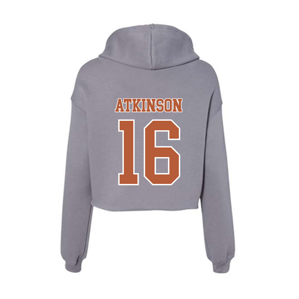 Texas - NCAA Football : Tyler Atkinson - Women's Crop Fleece Hoodie-1