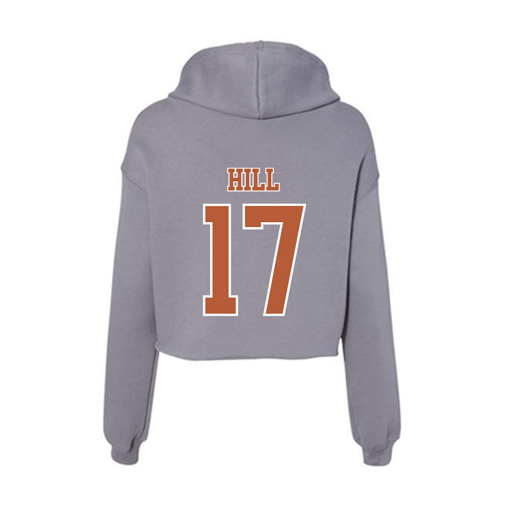 Texas - NCAA Baseball : Will Hill - Women's Crop Fleece Hoodie-1