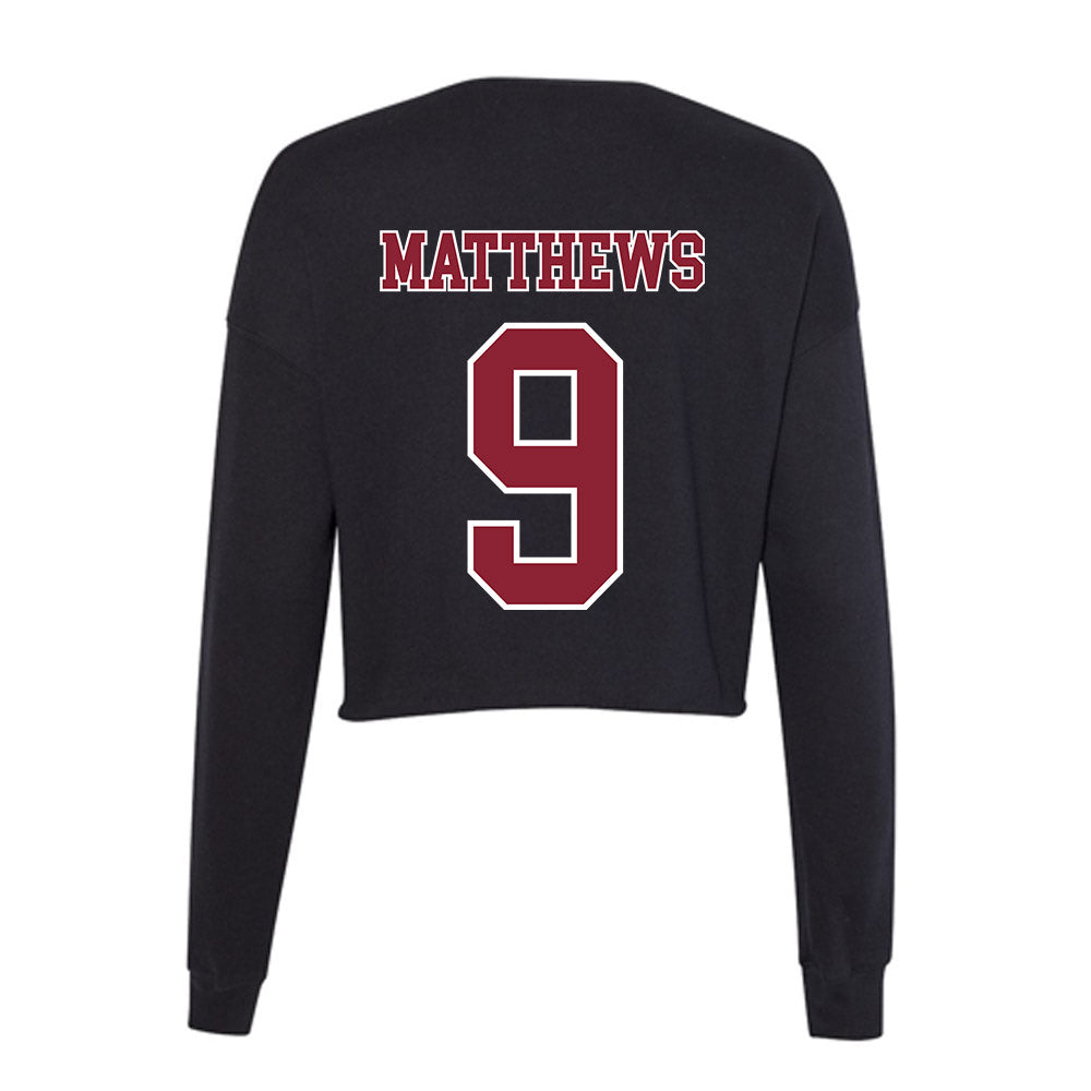 UMass - NCAA Football : Devin Matthews - Women's Cropped Crew Fleece-1