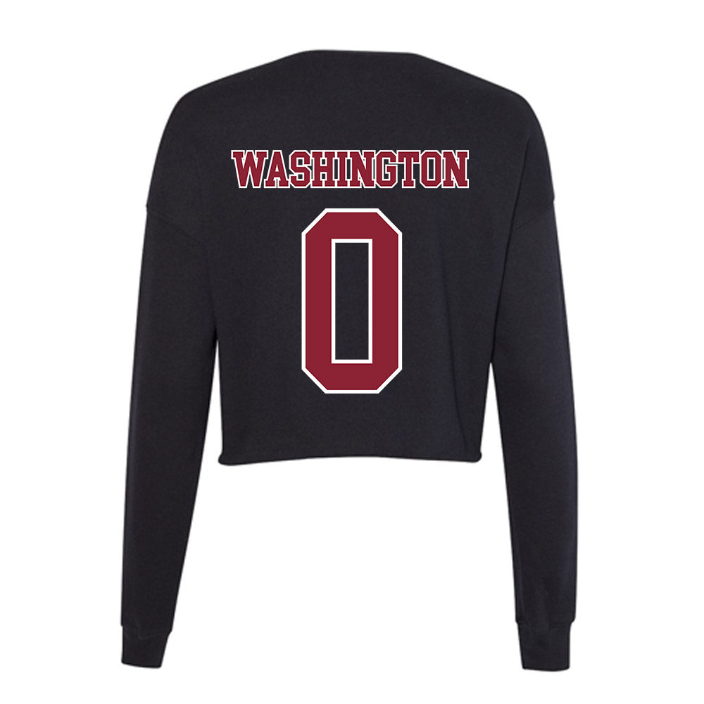 UMass - NCAA Football : Jordan Washington - Women's Cropped Crew Fleece-1
