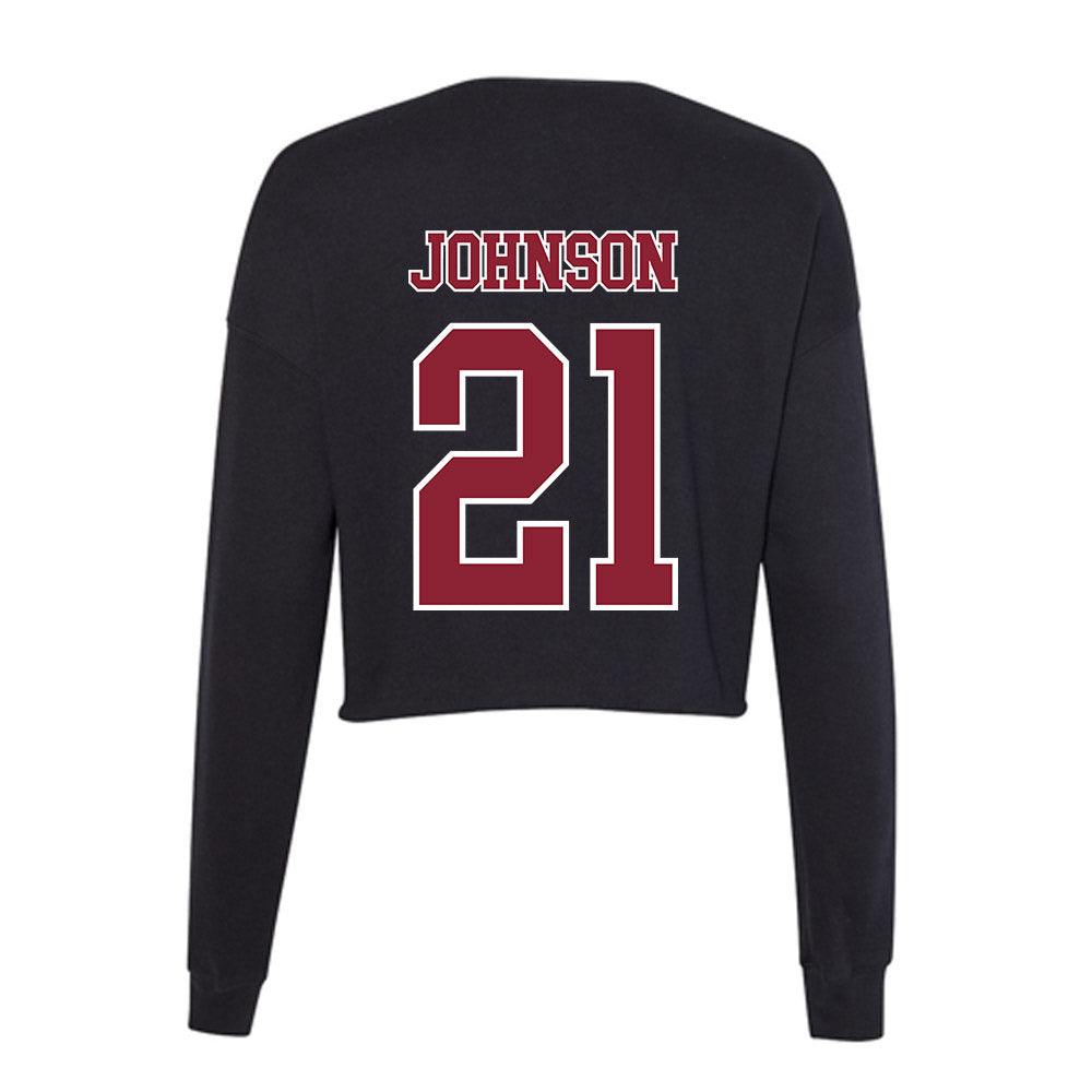 UMass - NCAA Football : Terron Johnson - Women's Cropped Crew Fleece-1