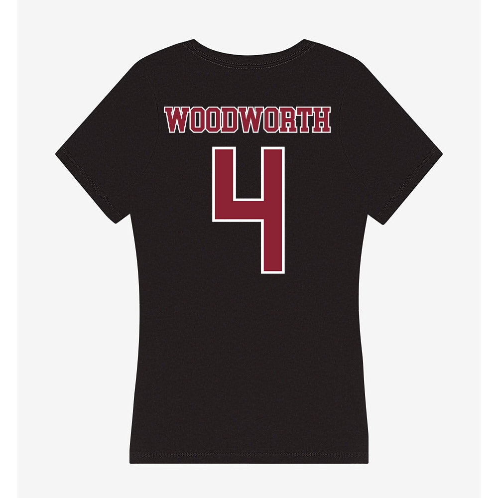 UMass - NCAA Softball : Lily Woodworth - Women's V-Neck T-Shirt-1