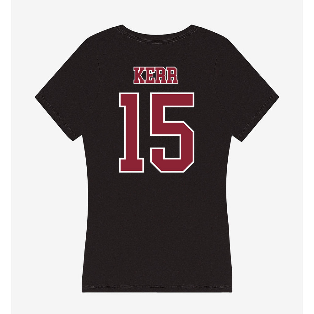 UMass - NCAA Men's Ice Hockey : Justin Kerr - Women's V-Neck T-Shirt-1