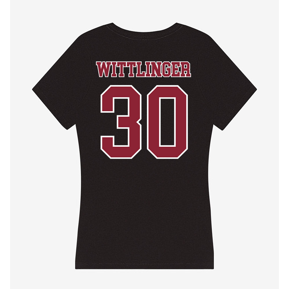 UMass - NCAA Men's Lacrosse : Cole Wittlinger - Women's V-Neck T-Shirt-1