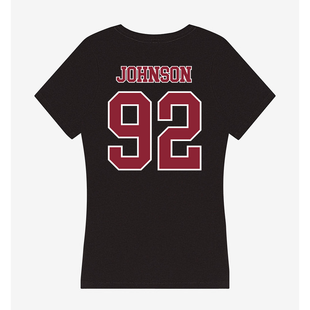 UMass - NCAA Football : Romando Johnson - Women's V-Neck T-Shirt-1