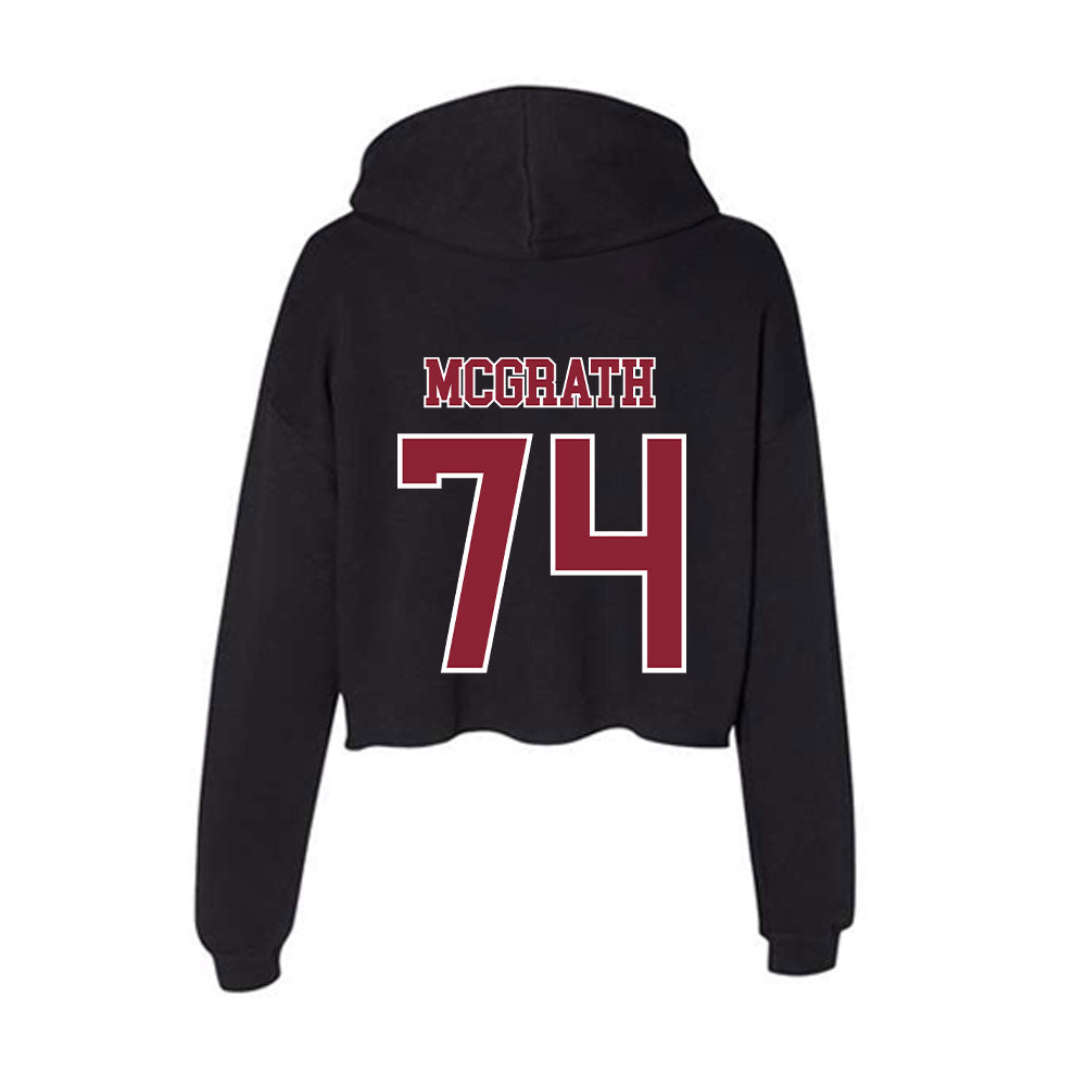 UMass - NCAA Football : Jake McGrath - Women's Crop Fleece Hooded Sweatshirt-1