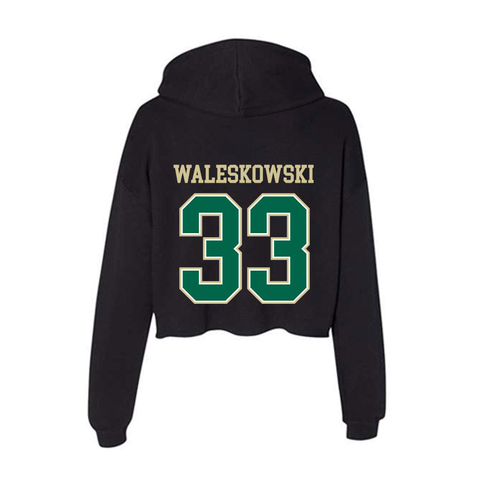 USF - NCAA Men's Basketball : Donovan Waleskowski - Women's Crop Fleece Hooded Sweatshirt-1