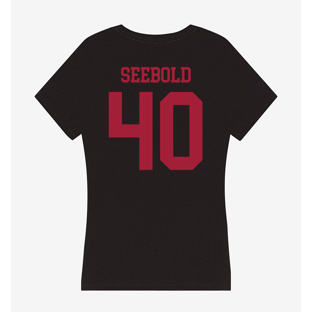 Indiana - NCAA Baseball : Gavin Seebold - Women's V-Neck T-Shirt-1