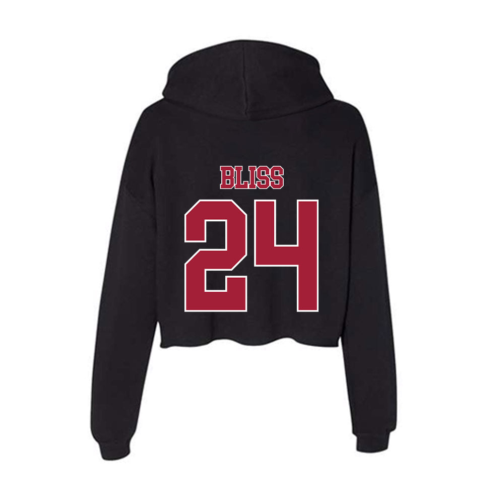 Stanford - NCAA Men's Basketball : Christian Bliss - Women's Crop Fleece Hooded Sweatshirt-1