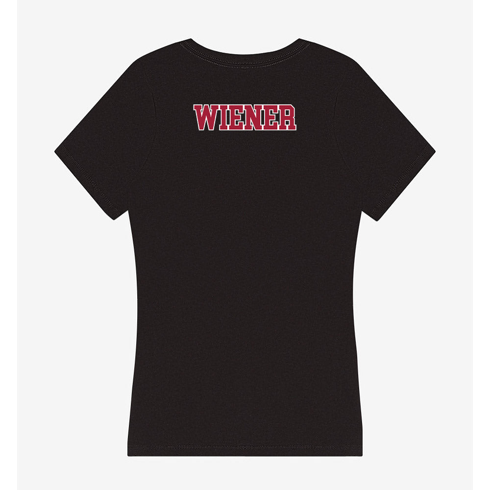 Stanford - NCAA Men's Swimming & Diving : Omer Wiener - Women's V-Neck T-Shirt-1