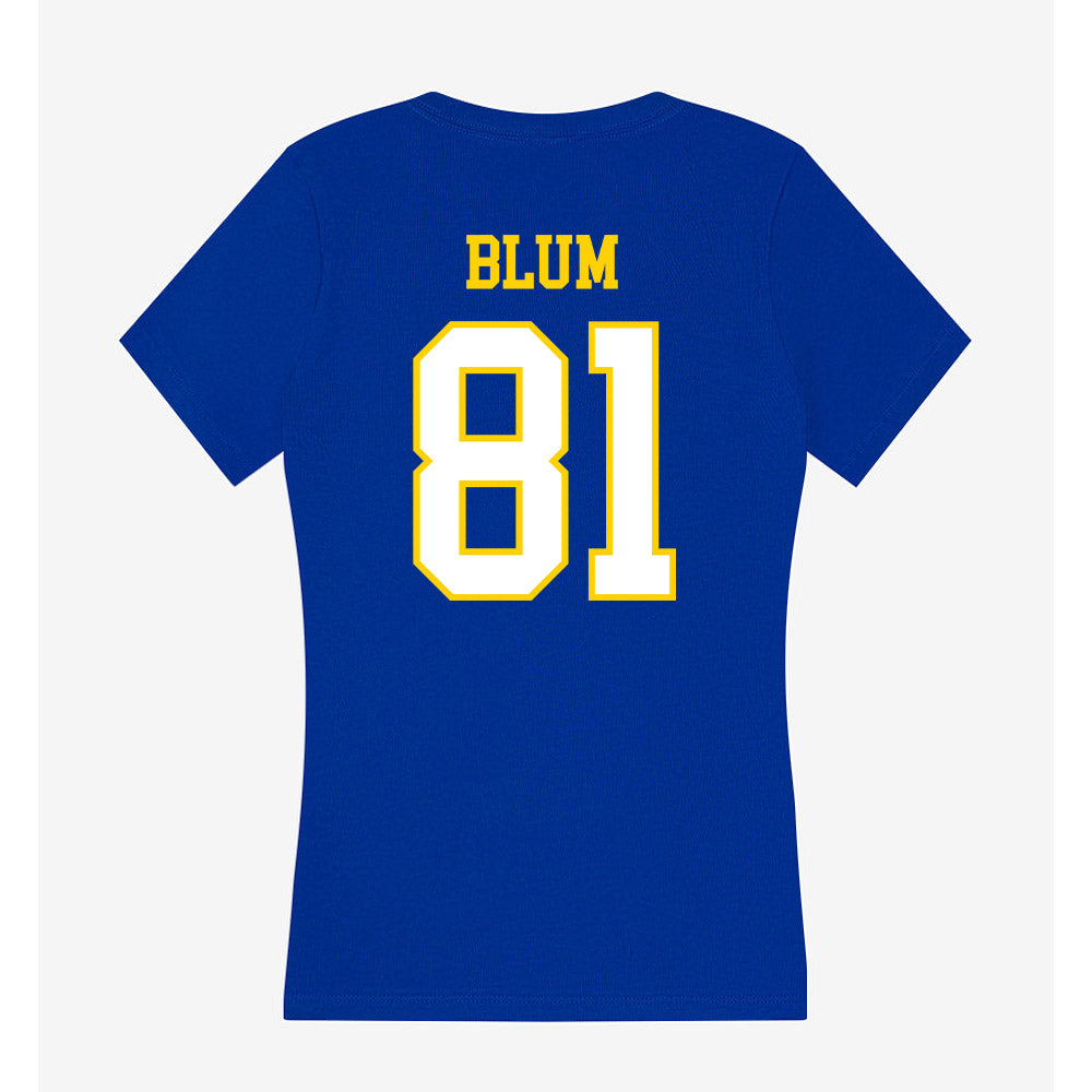Delaware - NCAA Football : Jake Blum - Women's V-Neck T-Shirt-1