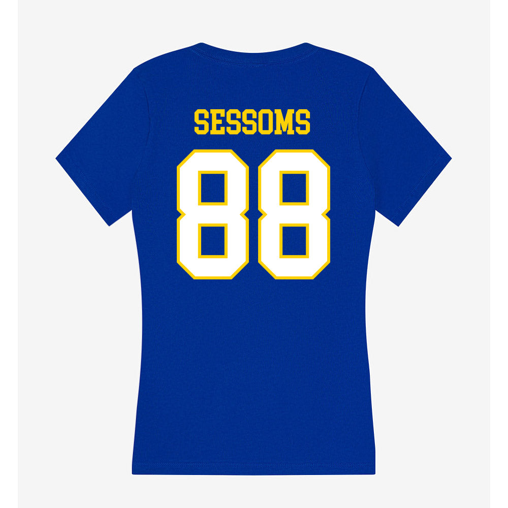 Delaware - NCAA Football : Elijah Sessoms - Women's V-Neck T-Shirt-1