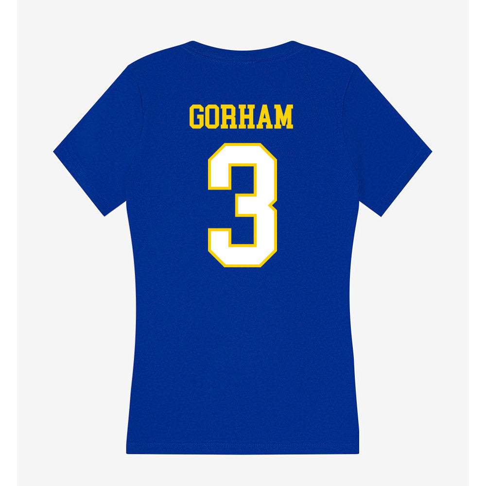 Delaware - NCAA Football : Brandon Gorham - Women's V-Neck T-Shirt-1