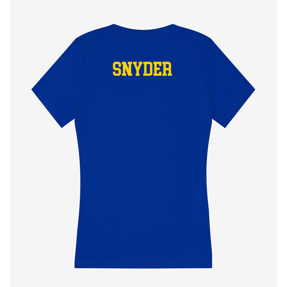 Delaware - NCAA Men's Swimming & Diving : Kade Snyder - Women's V-Neck T-Shirt-1