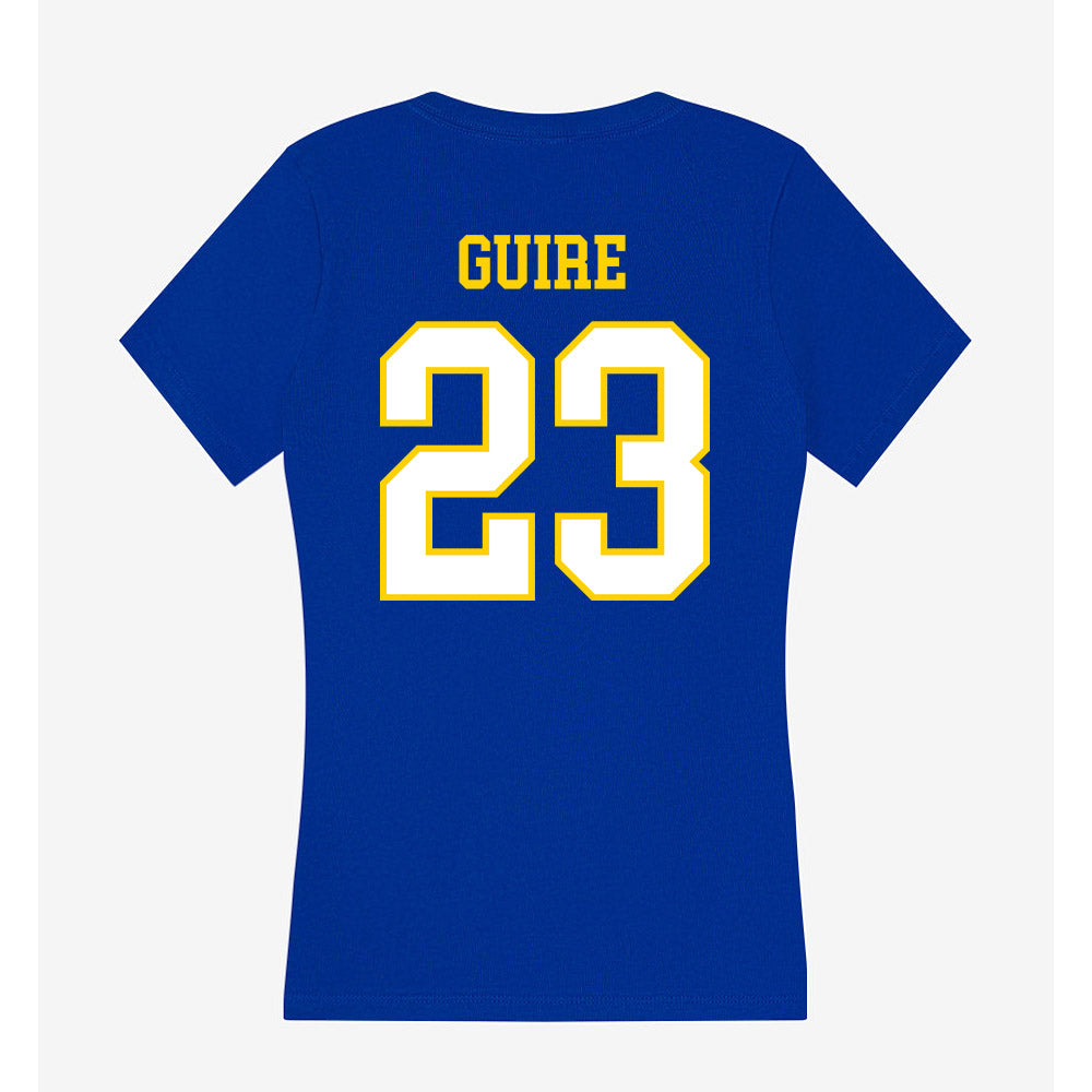 Delaware - NCAA Baseball : Luke Guire - Women's V-Neck T-Shirt-1