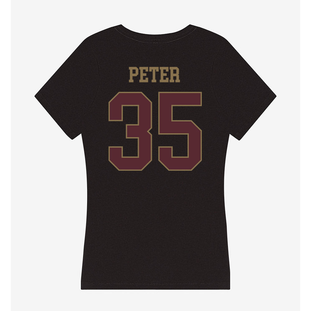 Texas State - NCAA Football : Emmanuel Peter - Women's V-Neck T-Shirt-1