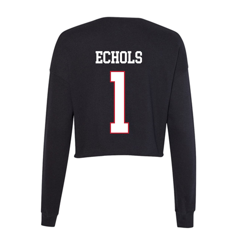 Miami of Ohio - NCAA Baseball : Taylor Echols - Women's Cropped Crew Fleece-1