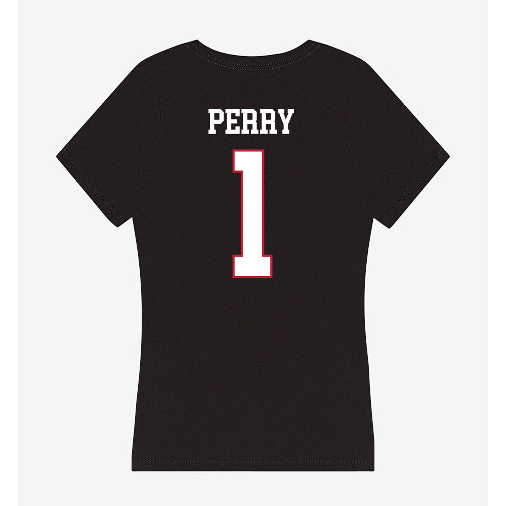 Miami of Ohio - NCAA Men's Basketball : Trey Perry - Women's V-Neck T-Shirt-1