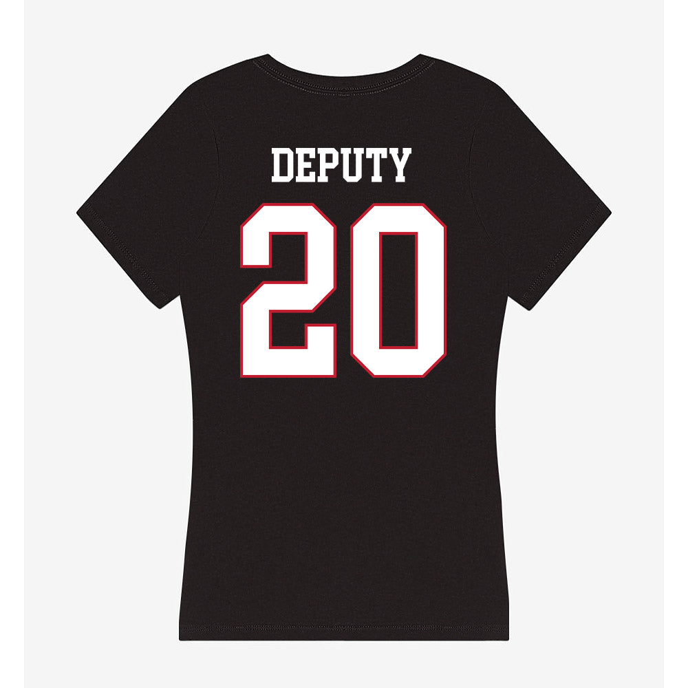 Miami of Ohio - NCAA Men's Ice Hockey : David Deputy - Women's V-Neck T-Shirt-1