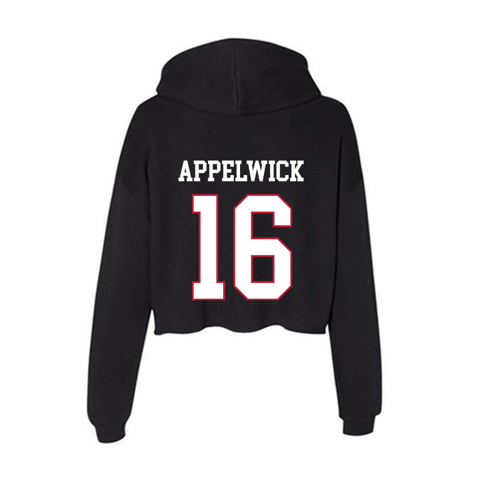 Miami of Ohio - NCAA Baseball : Evan Appelwick - Women's Crop Fleece Hoodie-1