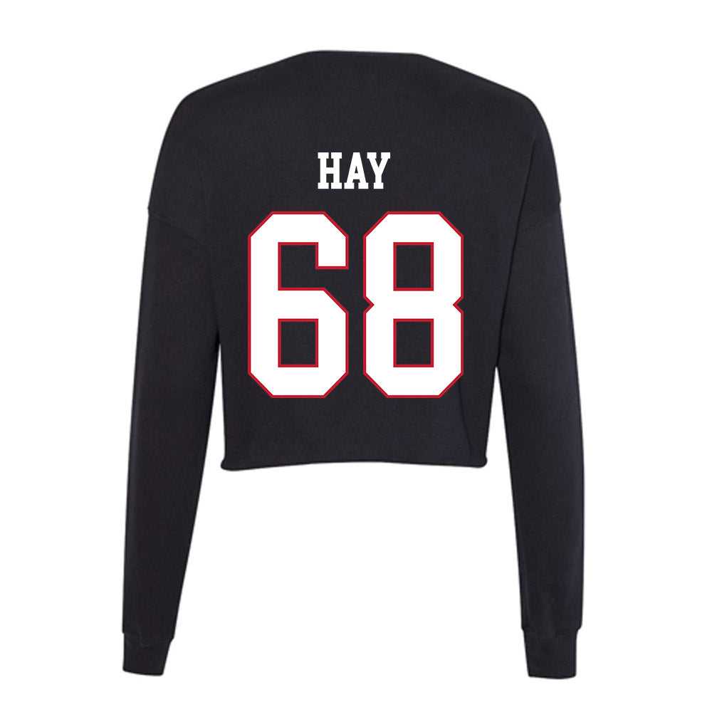 Miami of Ohio - NCAA Men's Ice Hockey : Ethan Hay - Women's Cropped Crew Fleece-1