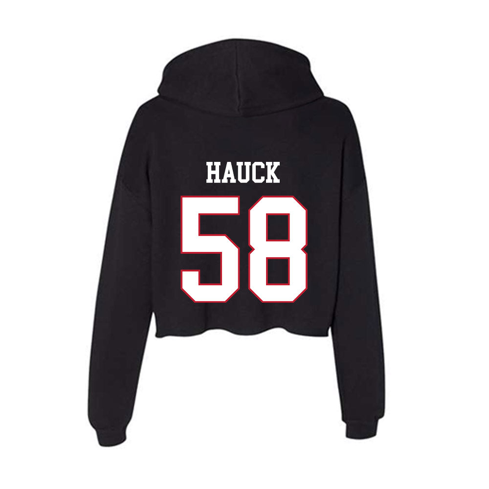 Miami of Ohio - NCAA Football : Maximus Hauck - Classic Shersey Women's Crop Fleece Hooded Sweatshirt-1