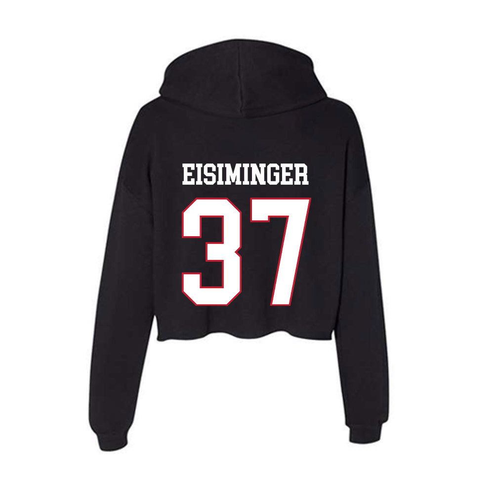 Miami of Ohio - NCAA Baseball : Jared Eisiminger - Women's Crop Fleece Hoodie-1